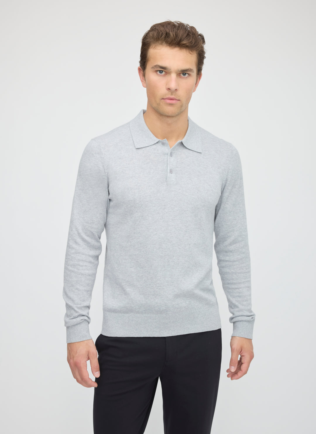 Cotton Cashmere Polo Sweater