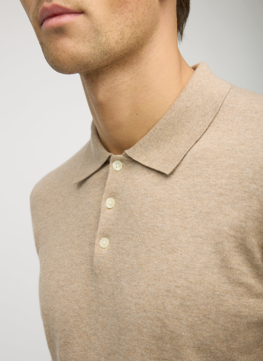 Cotton Cashmere Polo Sweater