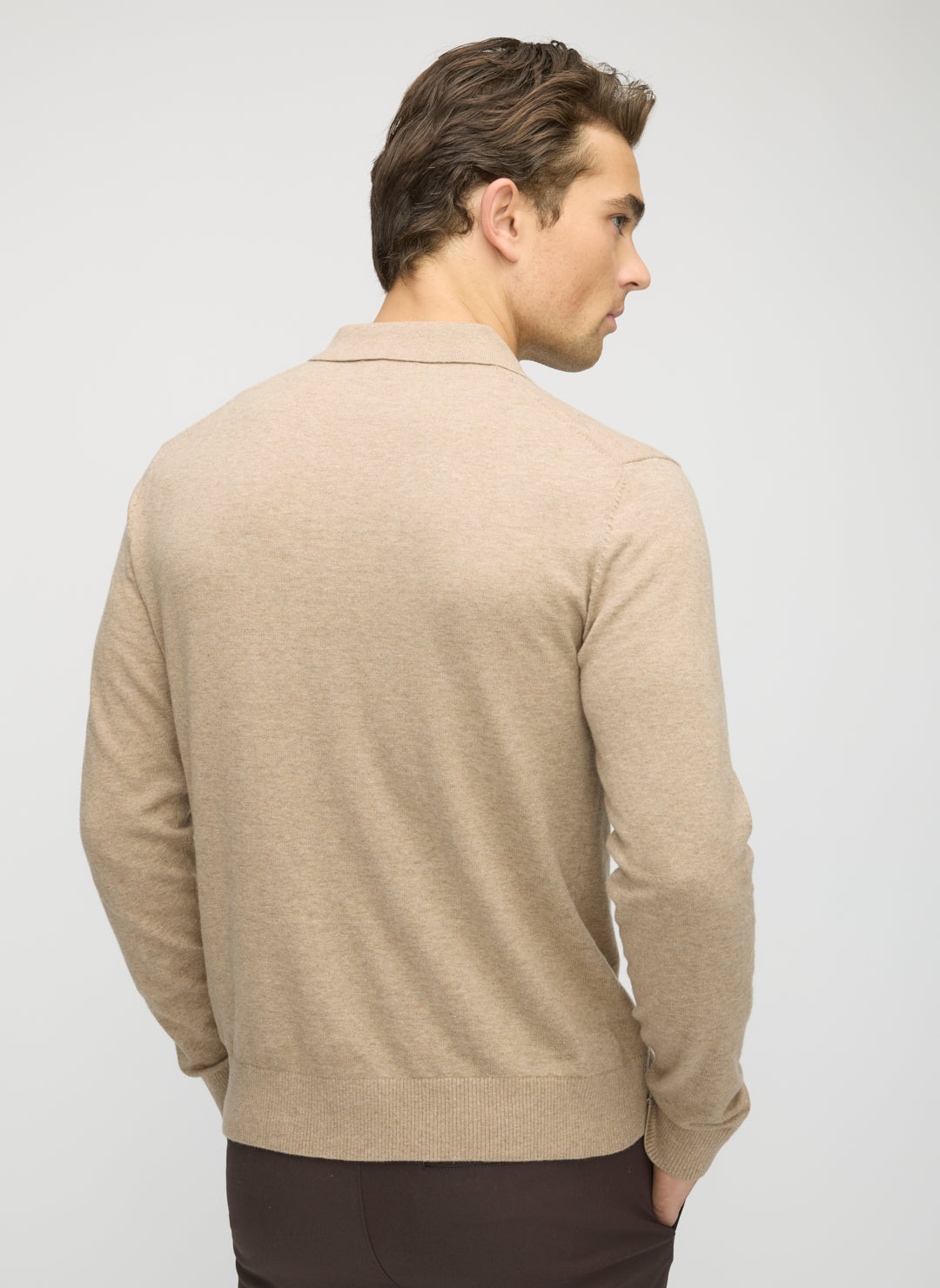 Cotton Cashmere Polo Sweater