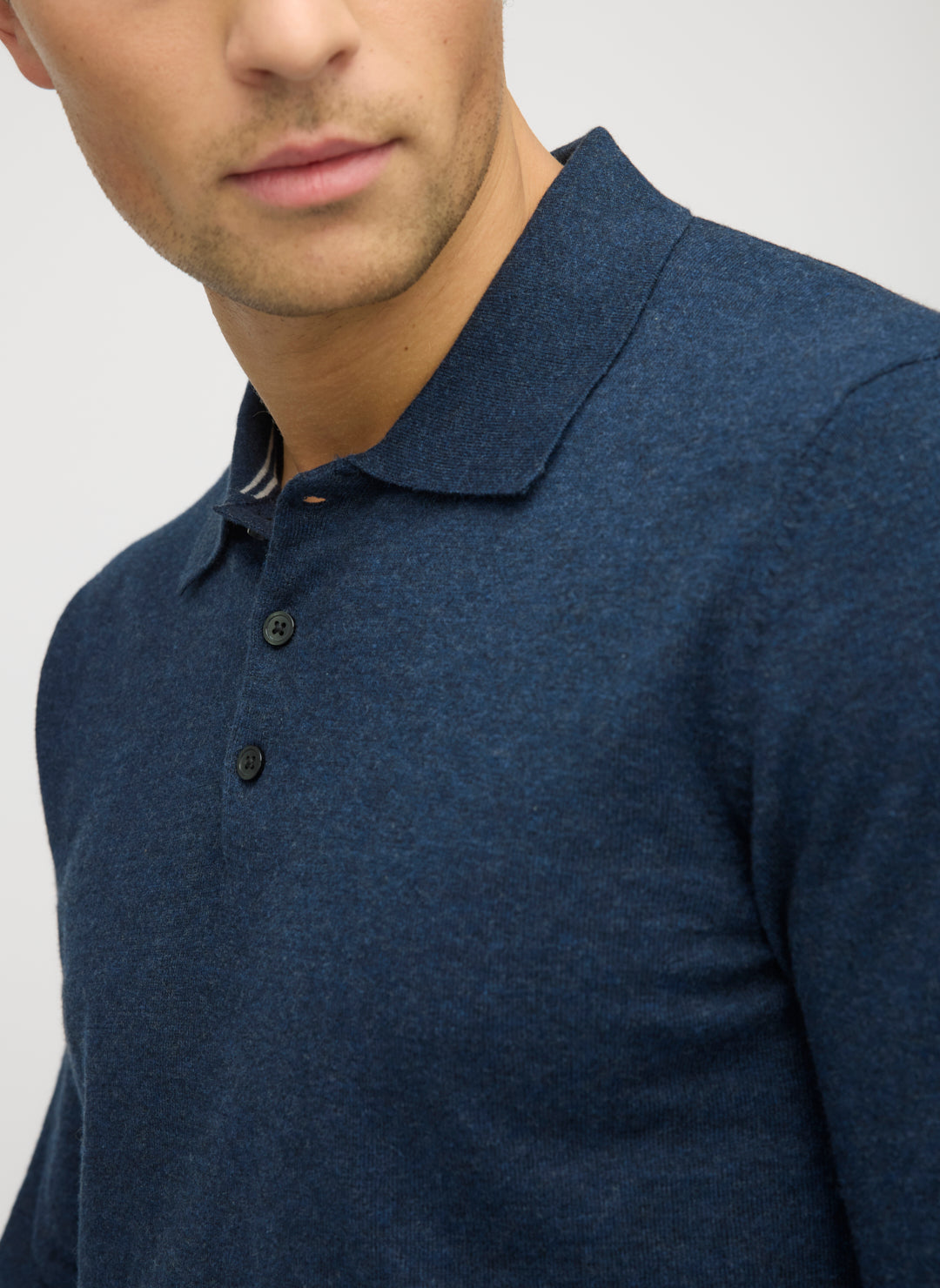 Cotton Cashmere Polo Sweater