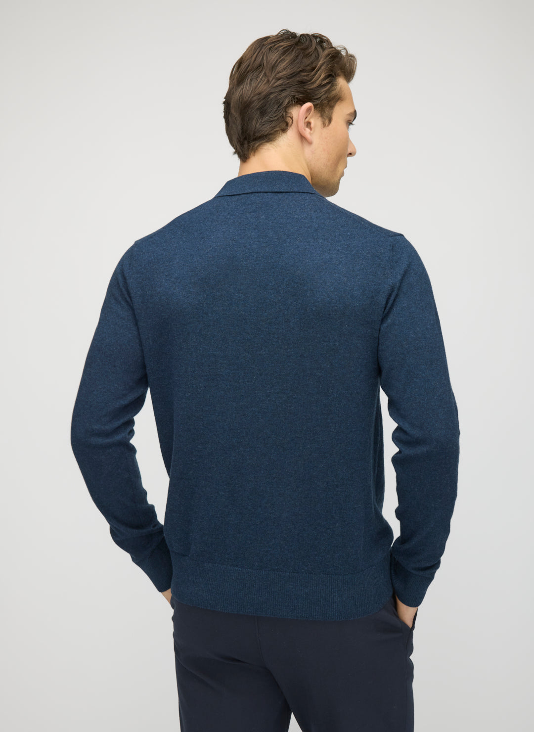 Cotton Cashmere Polo Sweater