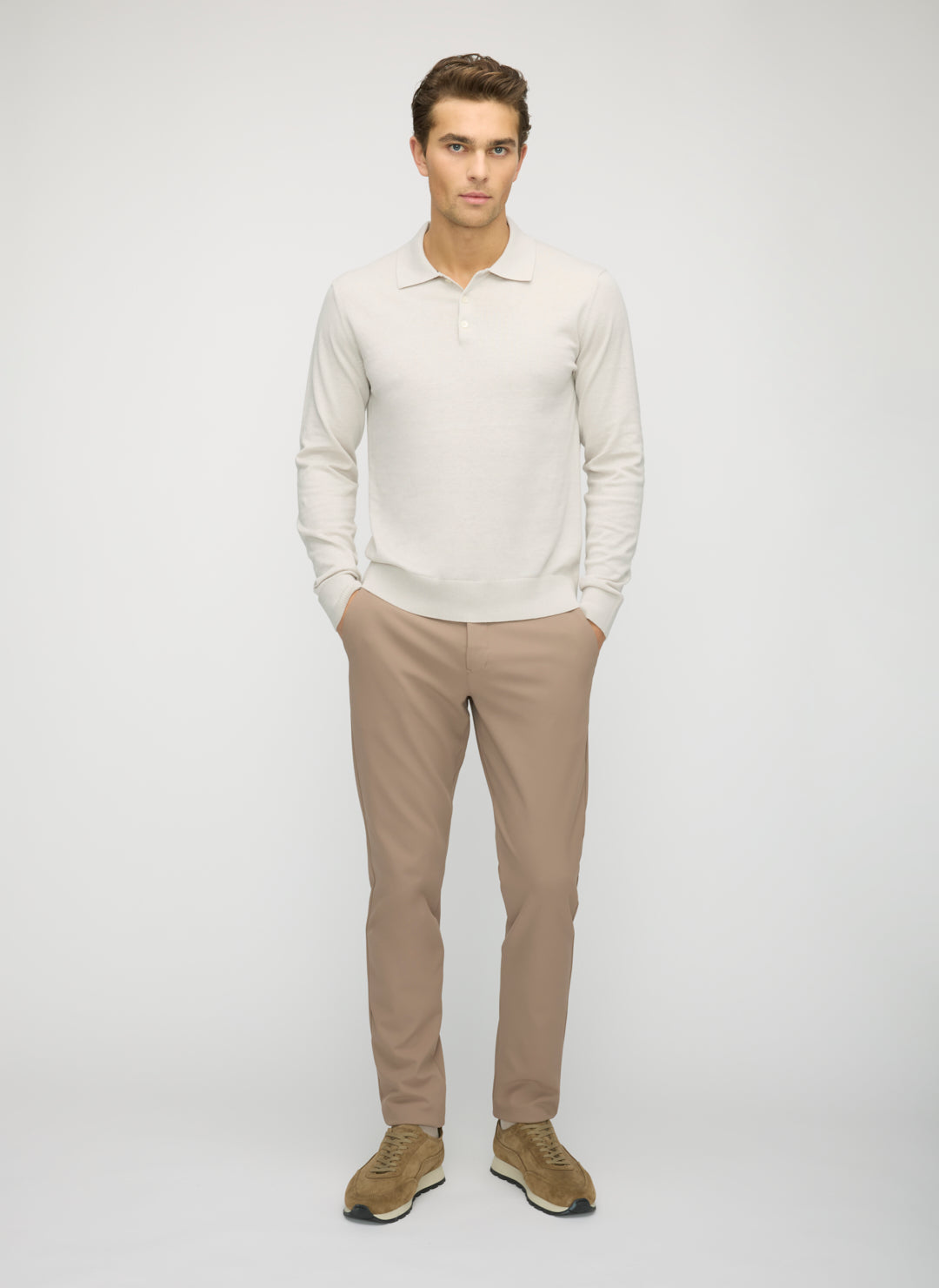 Cotton Cashmere Polo Sweater