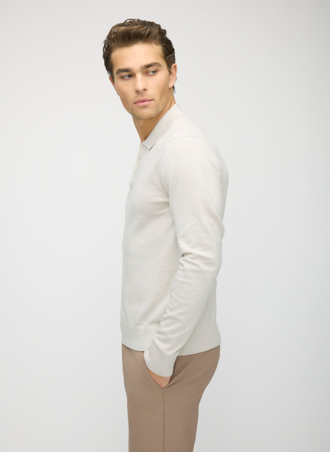 Cotton Cashmere Polo Sweater