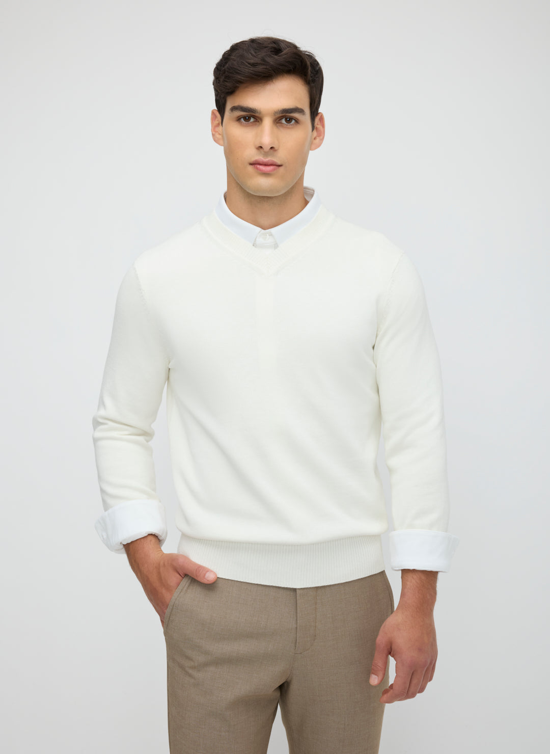 SilkStitch Easy Care V-Neck Sweater