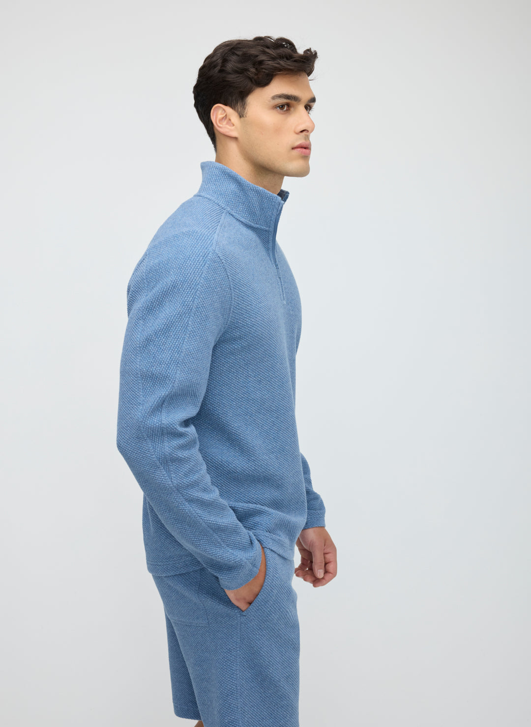 Textured 1/4 Zip Sweatshirt