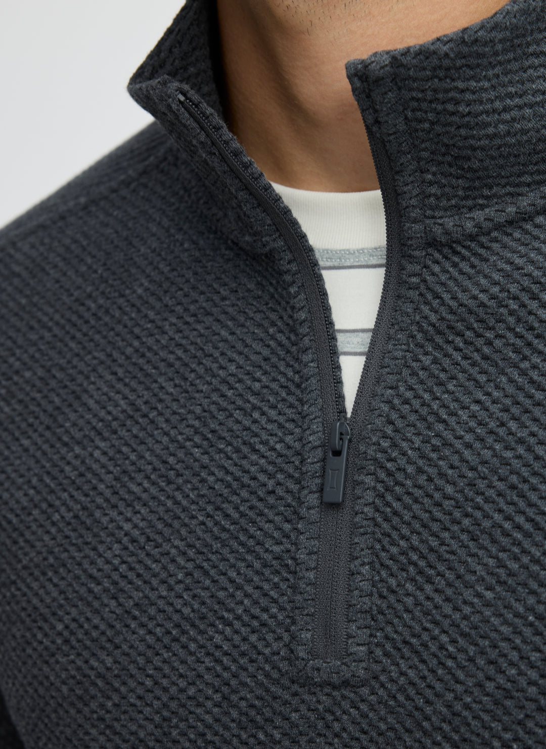 Textured 1/4 Zip Sweatshirt