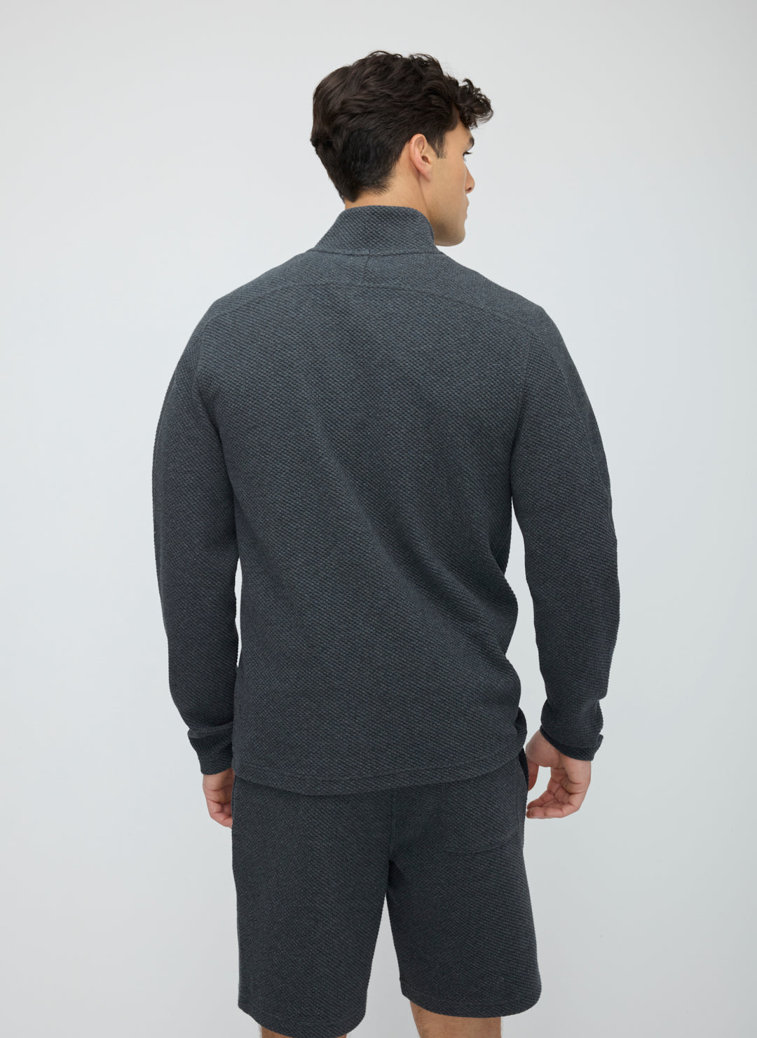 Textured 1/4 Zip Sweatshirt