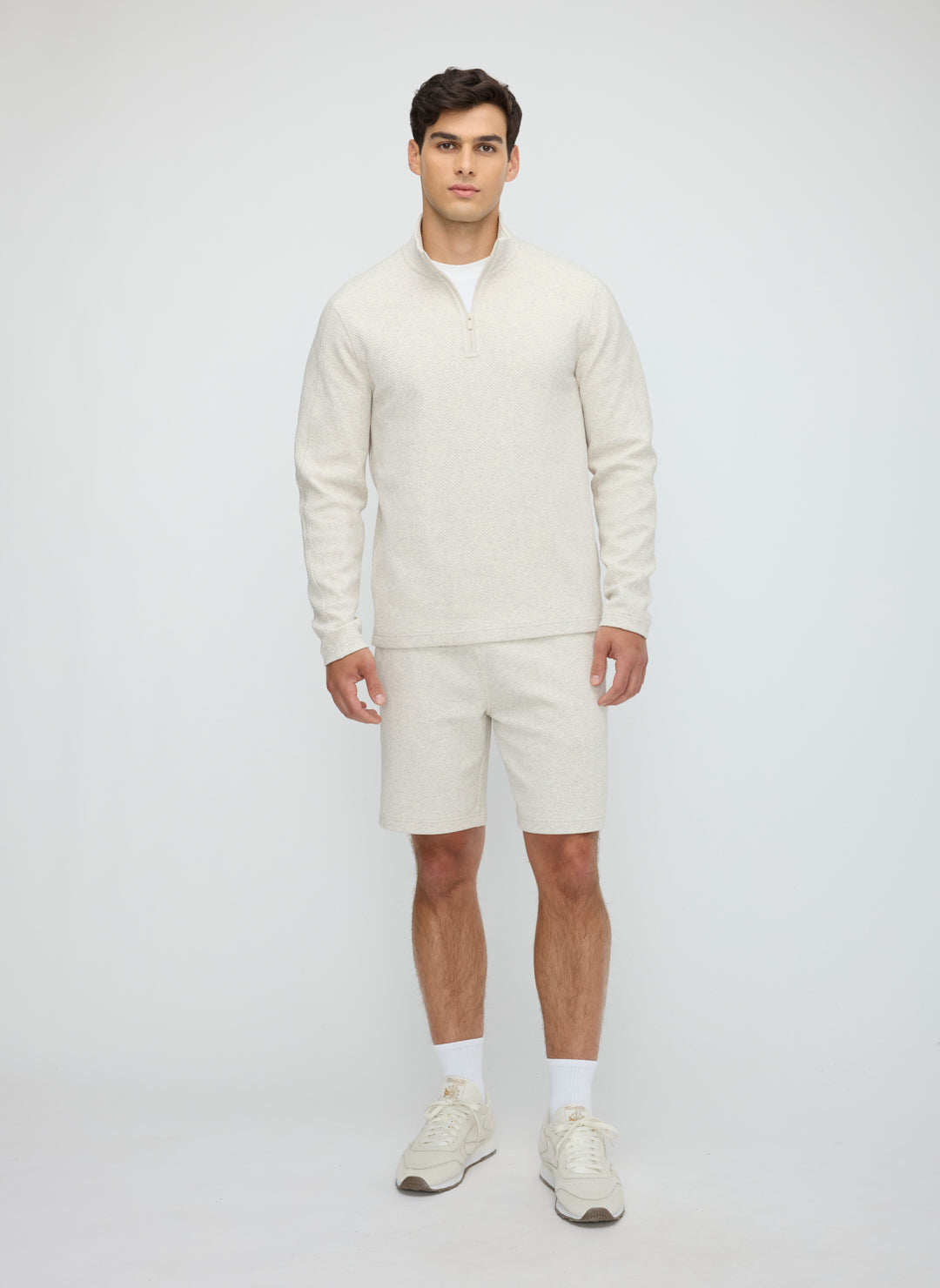 Textured 1/4 Zip Sweatshirt