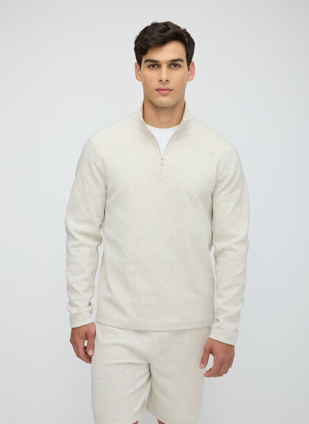 Textured 1/4 Zip Sweatshirt