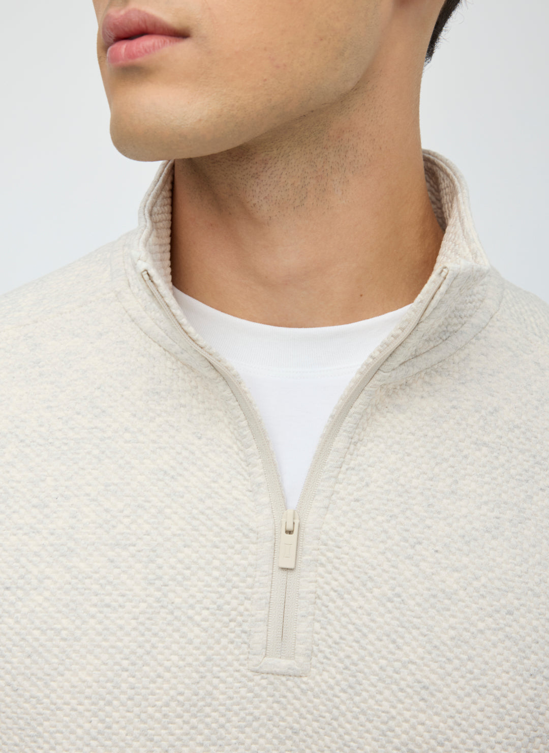 Textured 1/4 Zip Sweatshirt