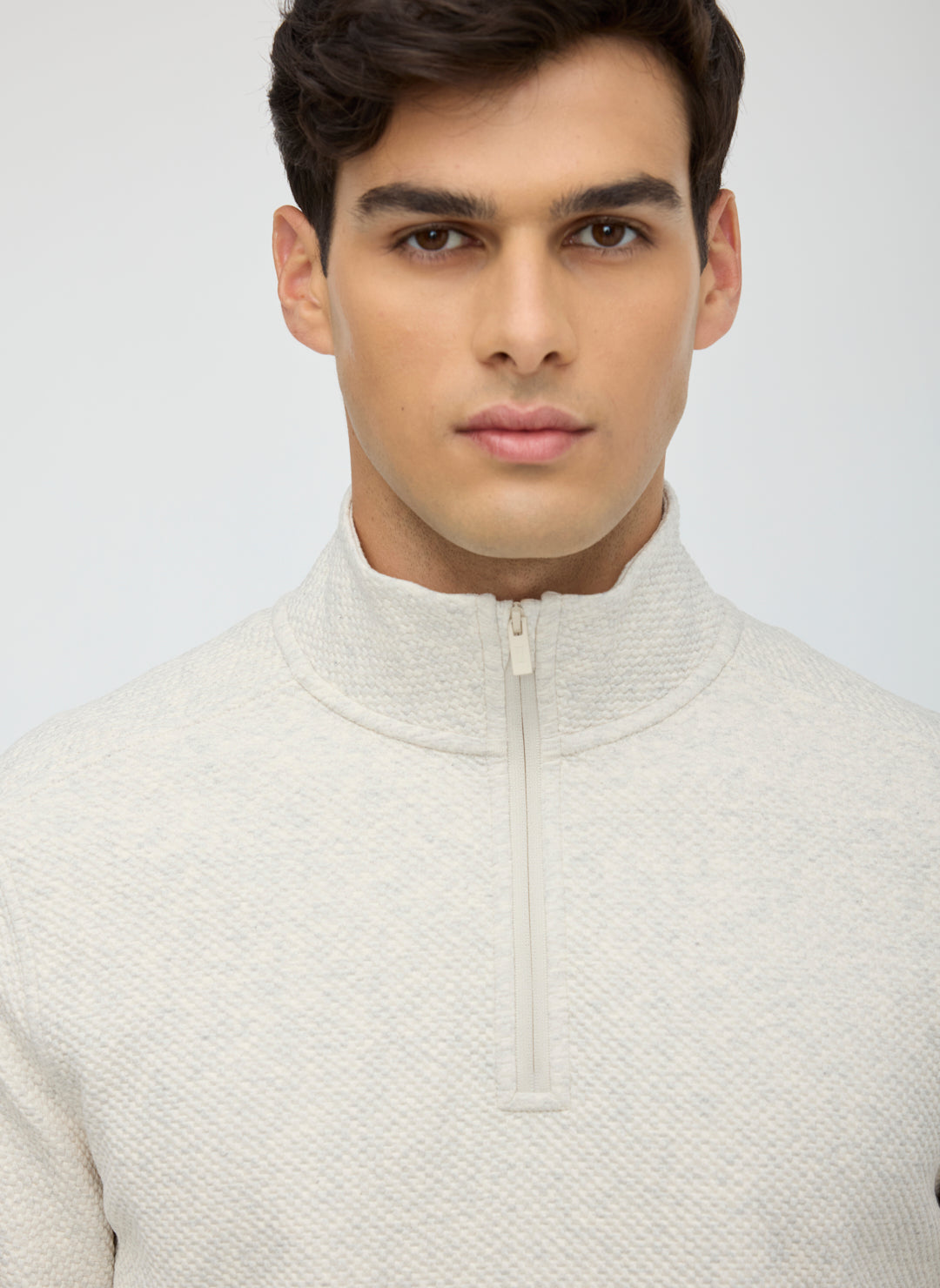 Textured 1/4 Zip Sweatshirt