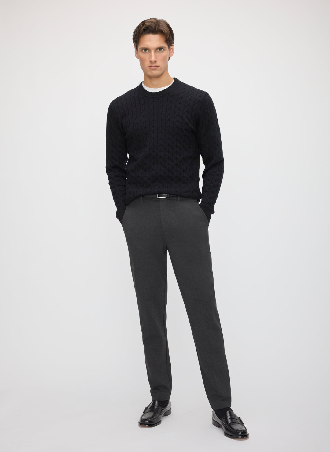 Hillside Merino Cable Crewneck Sweater