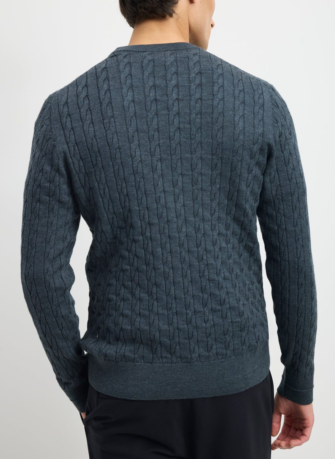 Hillside Merino Cable Crewneck Sweater
