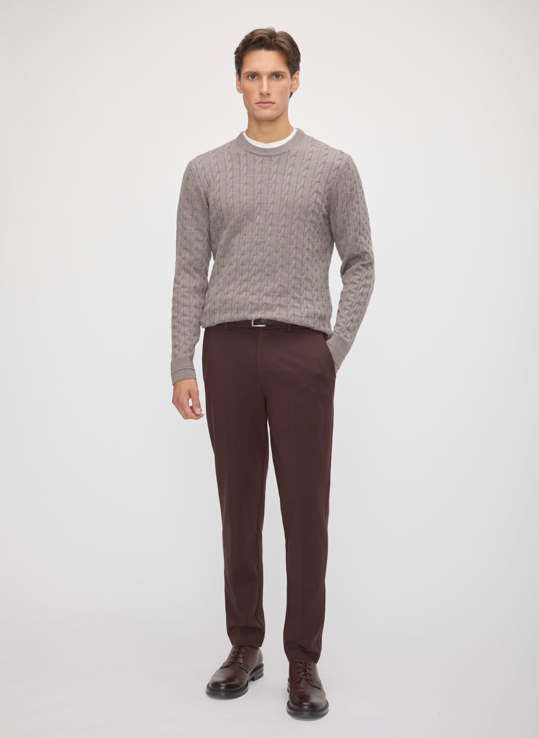 Hillside Merino Cable Crewneck Sweater