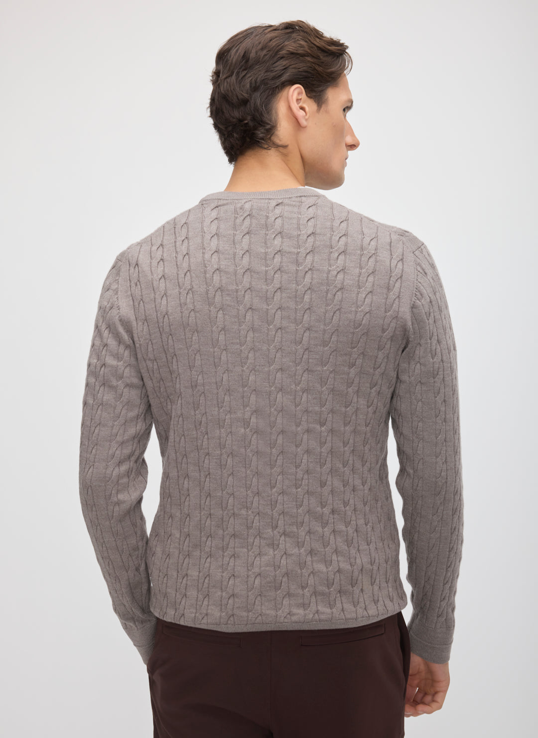 Hillside Merino Cable Crewneck Sweater