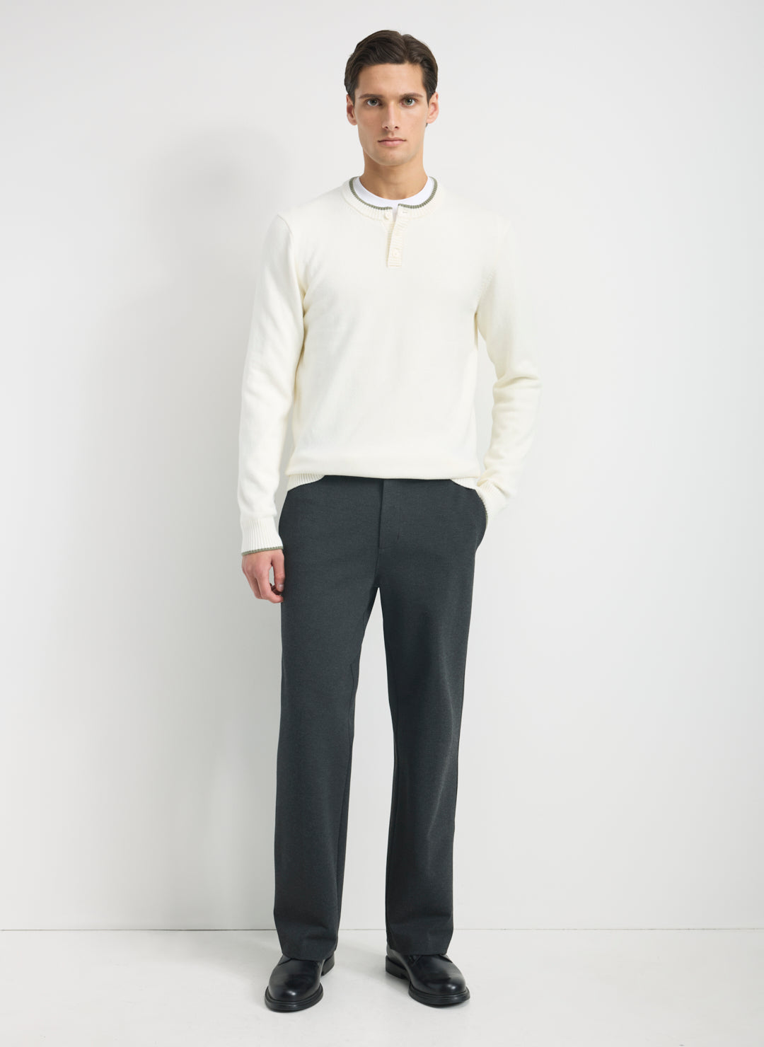 Merino Cotton Henley Sweater