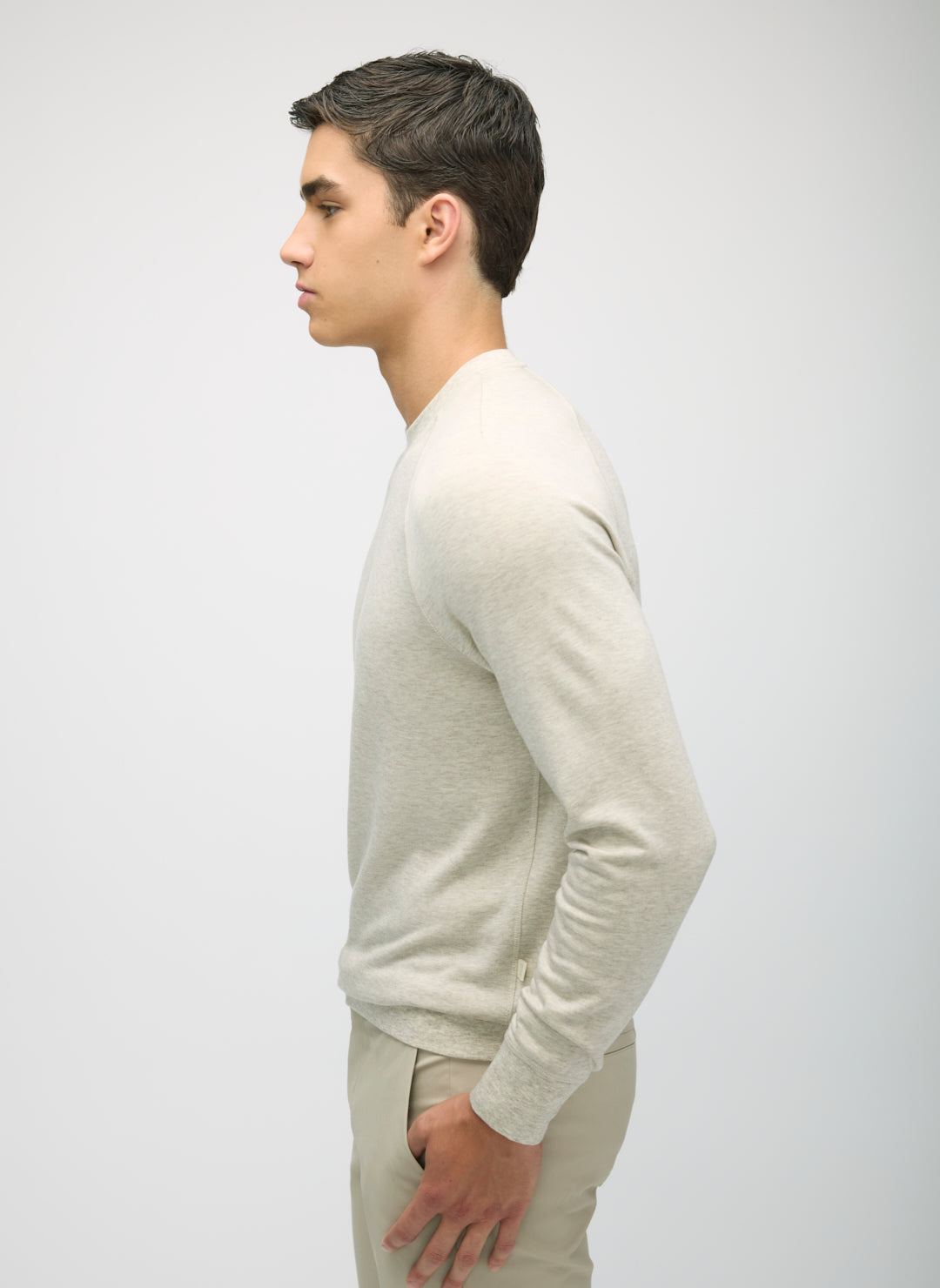 Brushed Long Sleeve Crewneck Tee