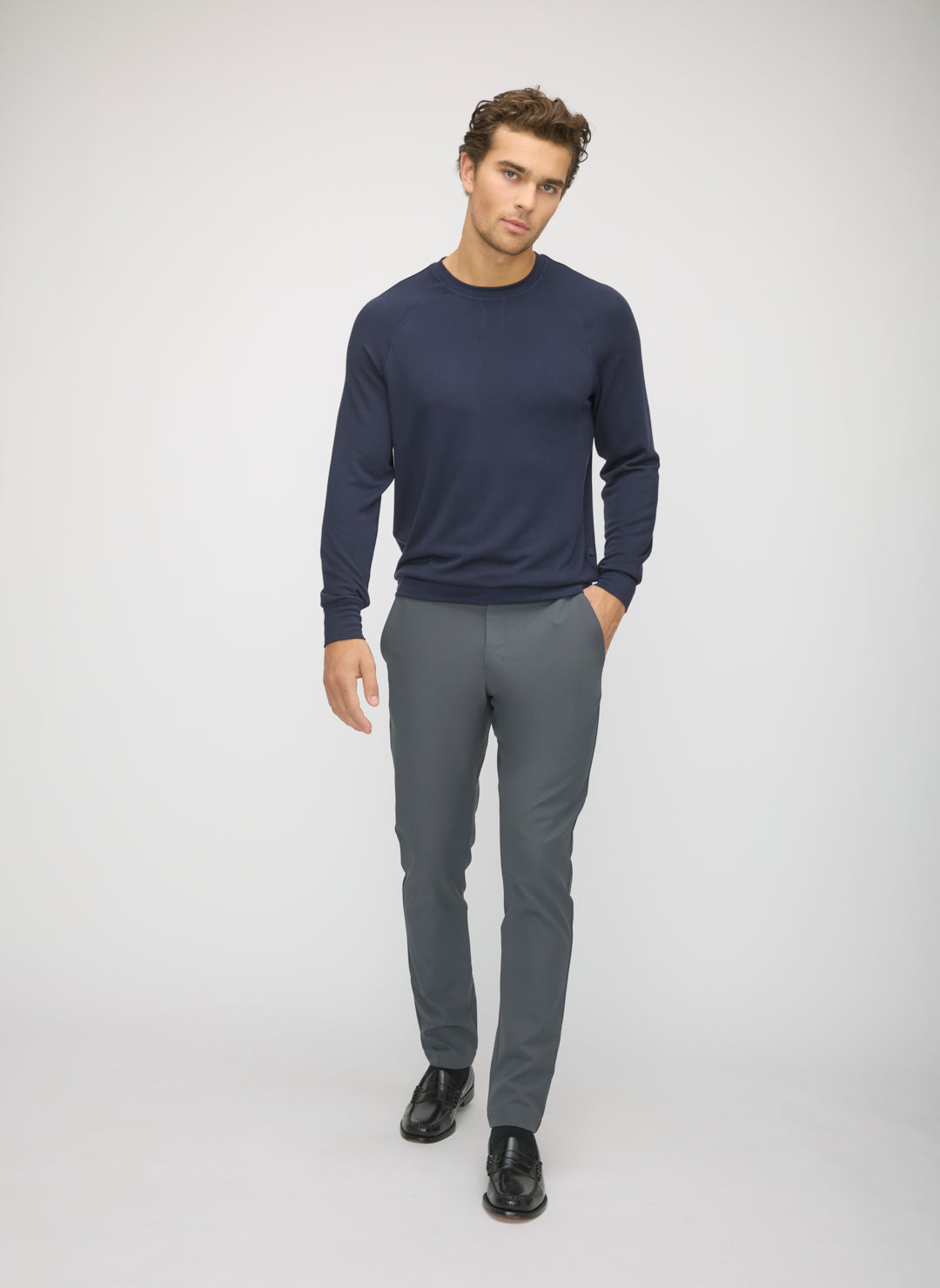 Brushed Long Sleeve Crewneck Tee