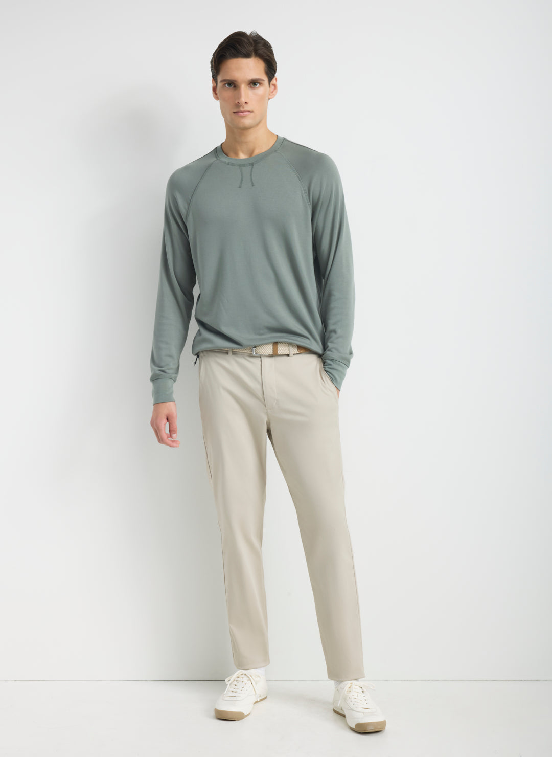 Brushed Long Sleeve Crewneck Tee