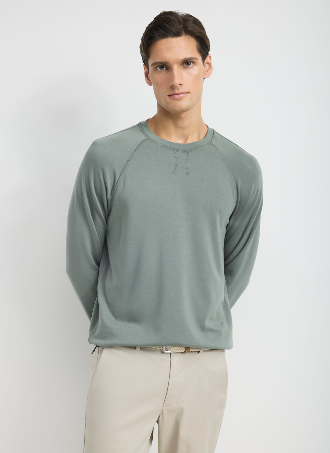 Brushed Long Sleeve Crewneck Tee