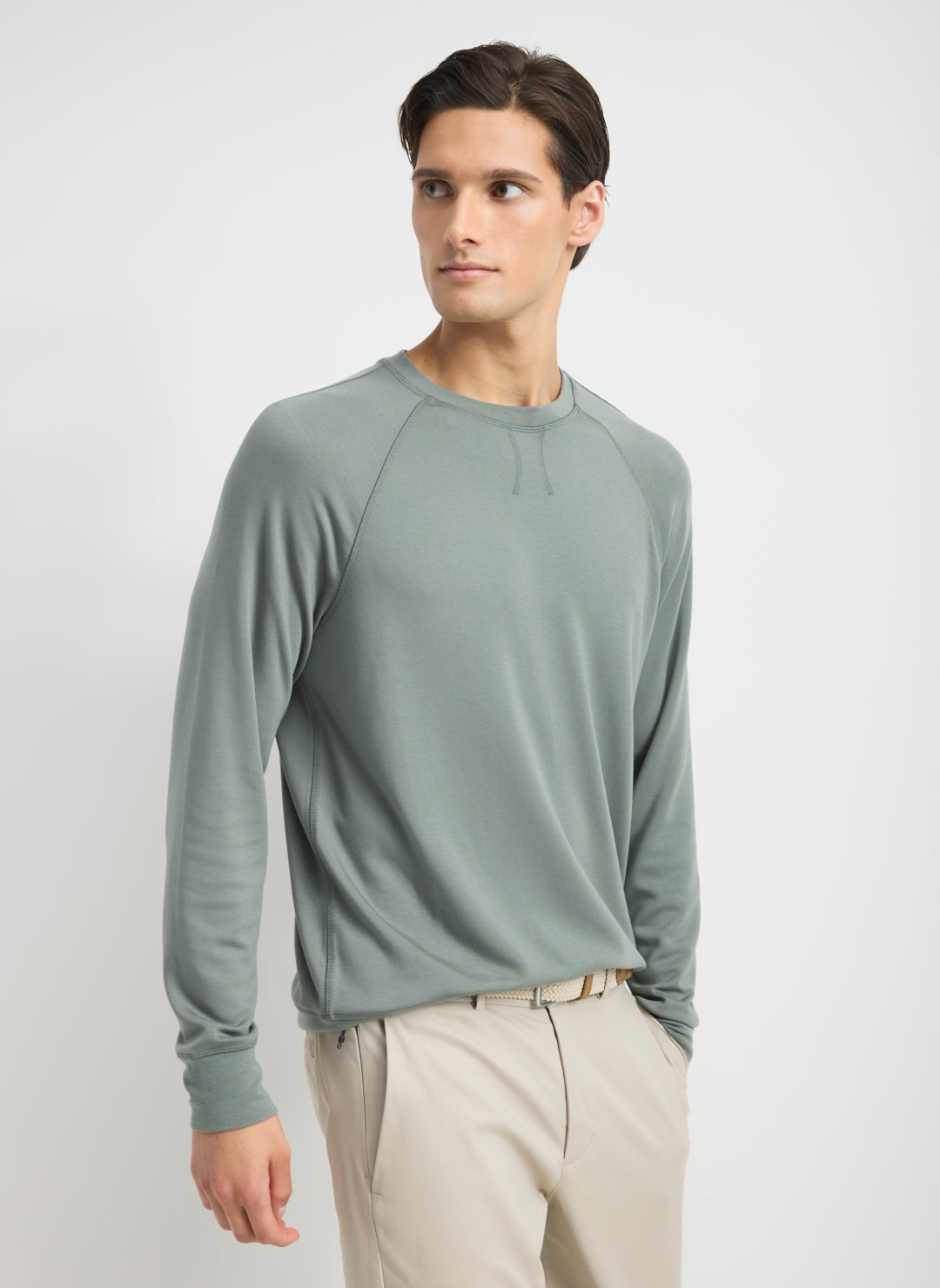 Brushed Long Sleeve Crewneck Tee