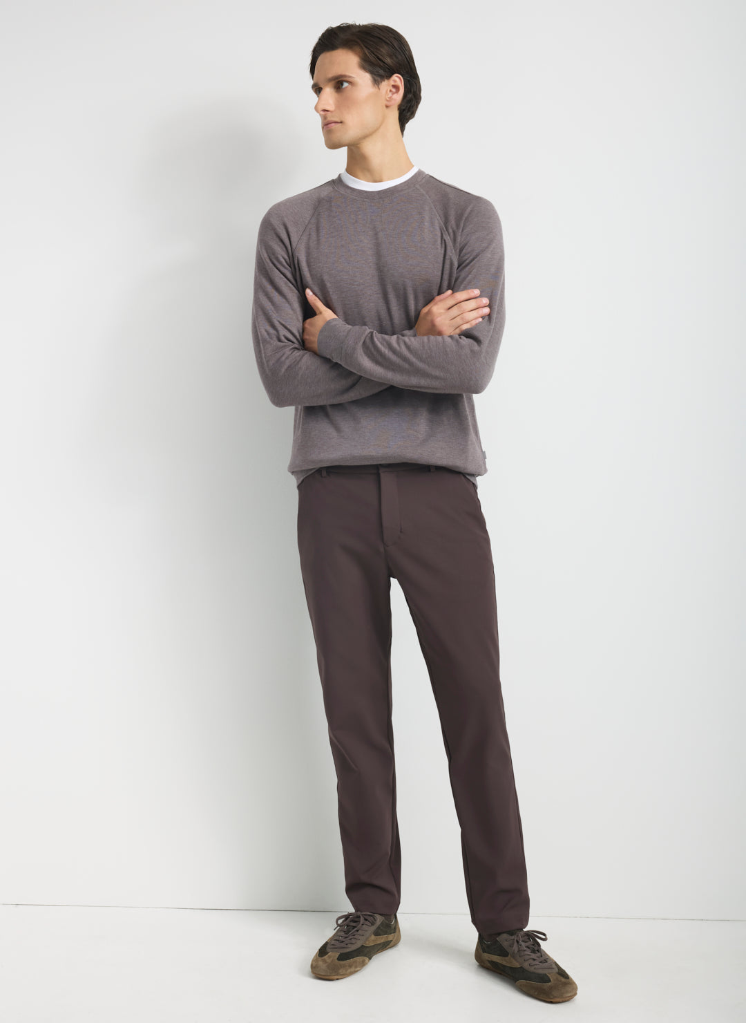 Brushed Long Sleeve Crewneck Tee