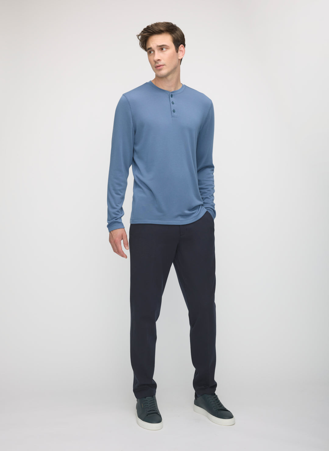 Brushed Long Sleeve Henley