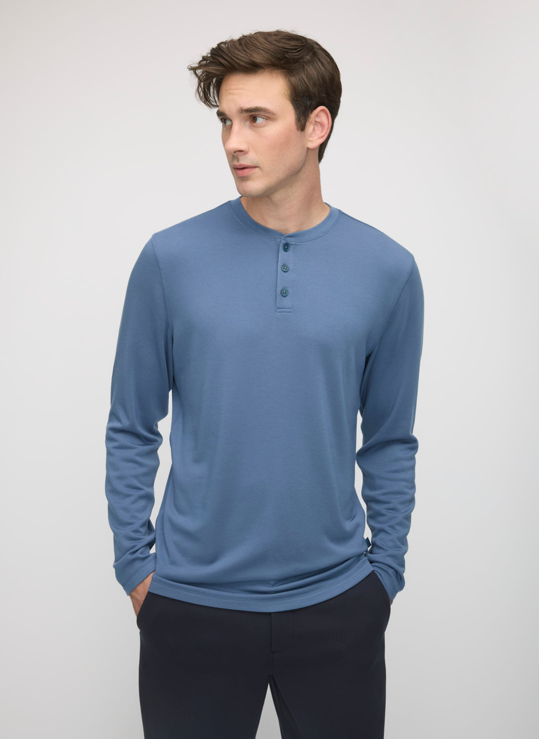 Brushed Long Sleeve Henley