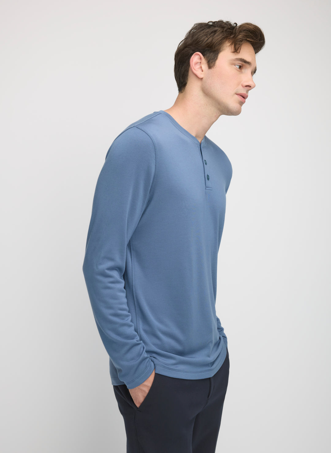 Brushed Long Sleeve Henley