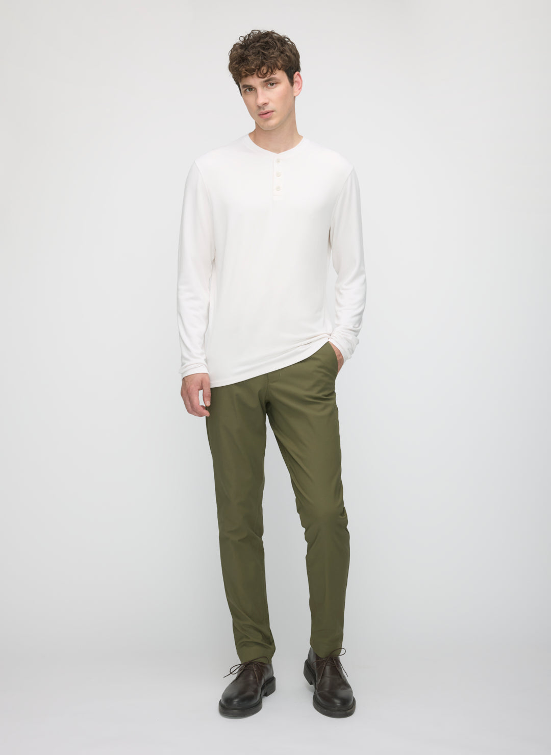 Brushed Long Sleeve Henley