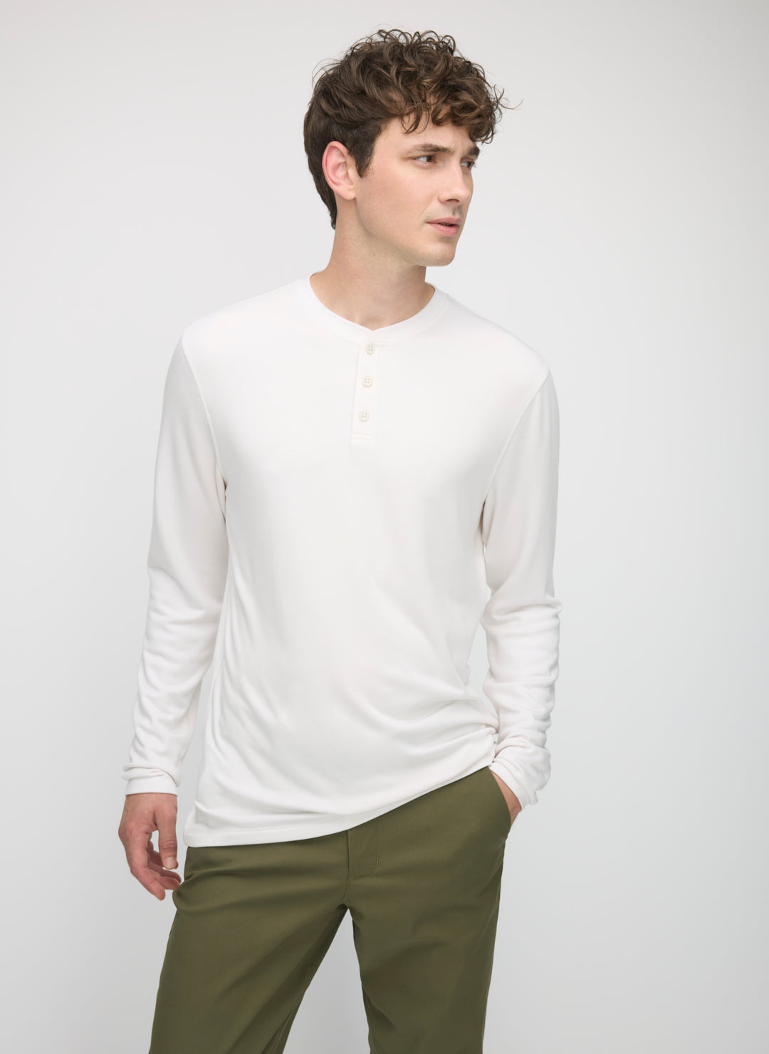 Brushed Long Sleeve Henley