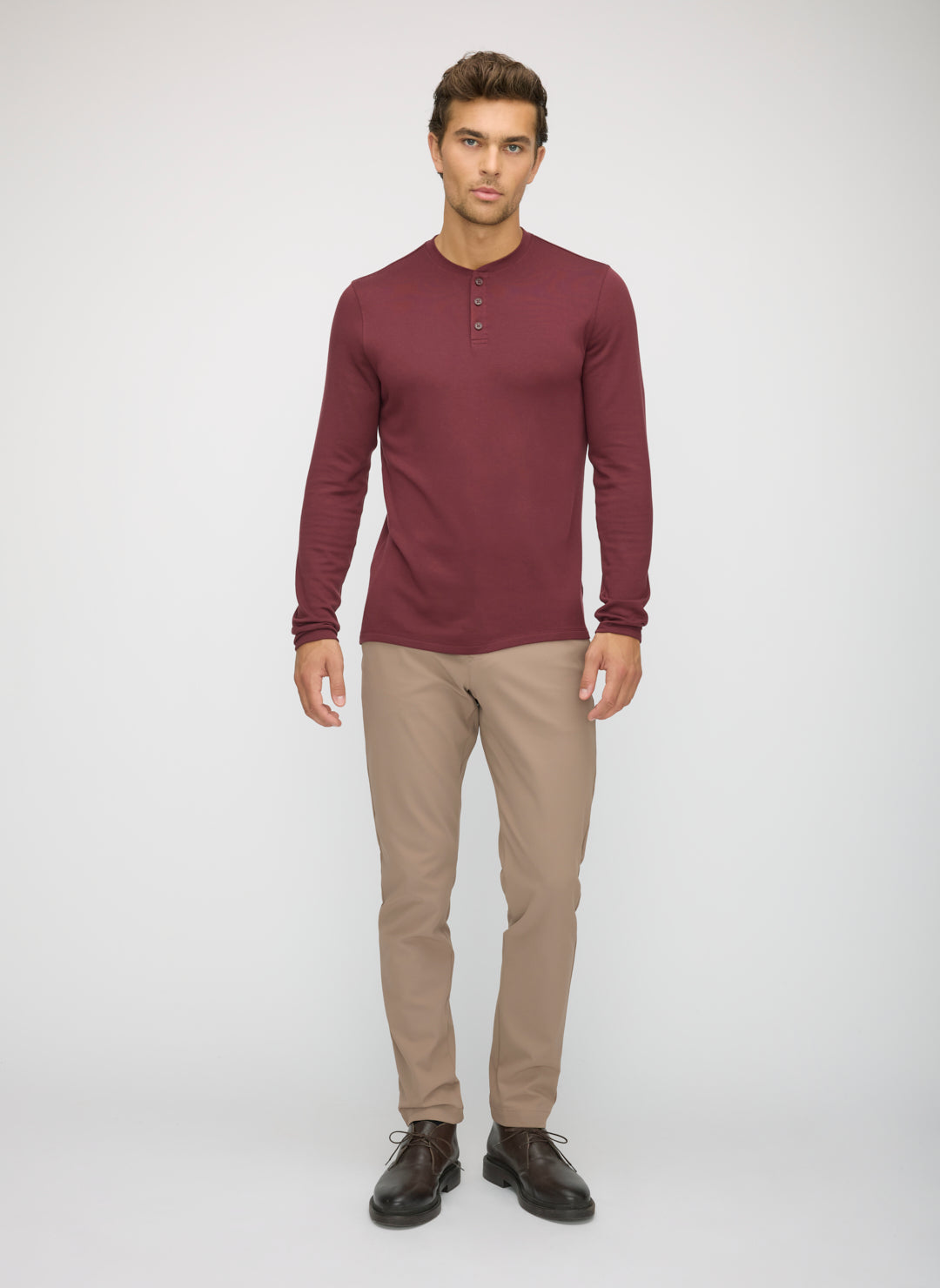 Brushed Long Sleeve Henley