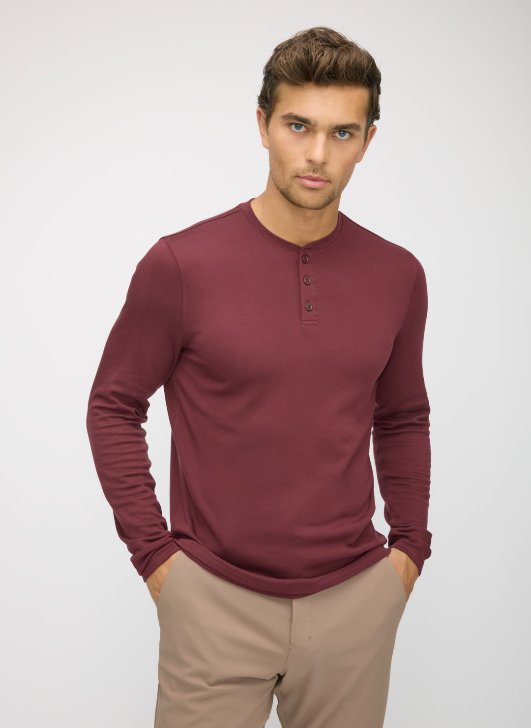 Brushed Long Sleeve Henley