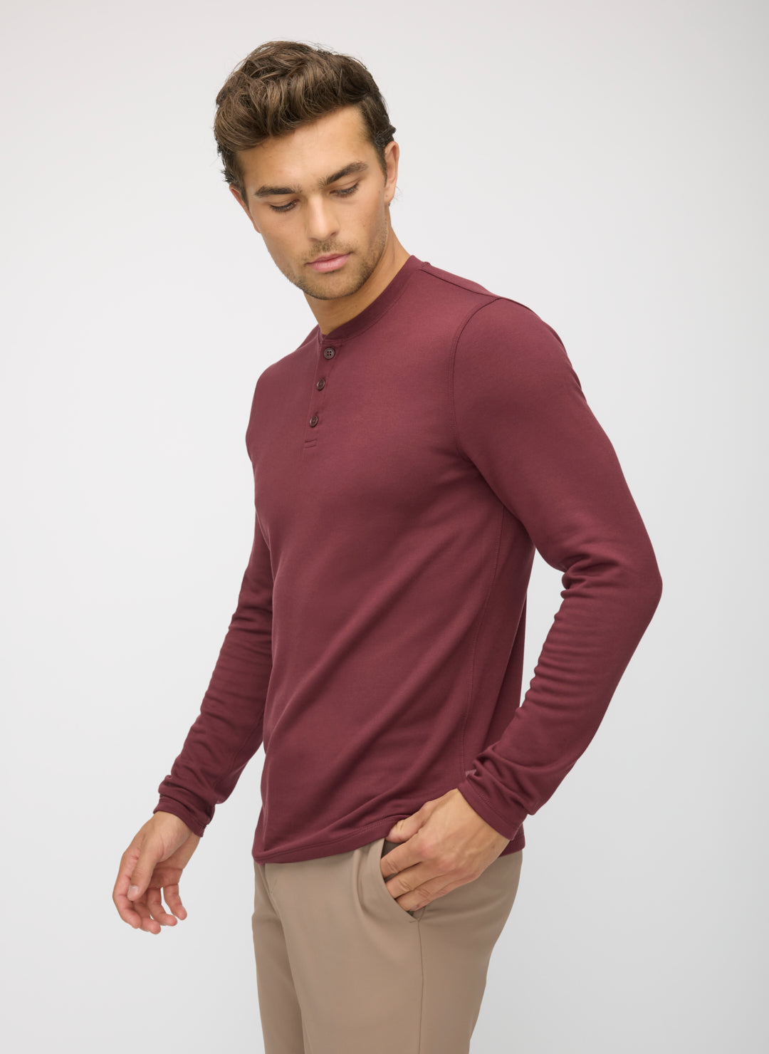 Brushed Long Sleeve Henley