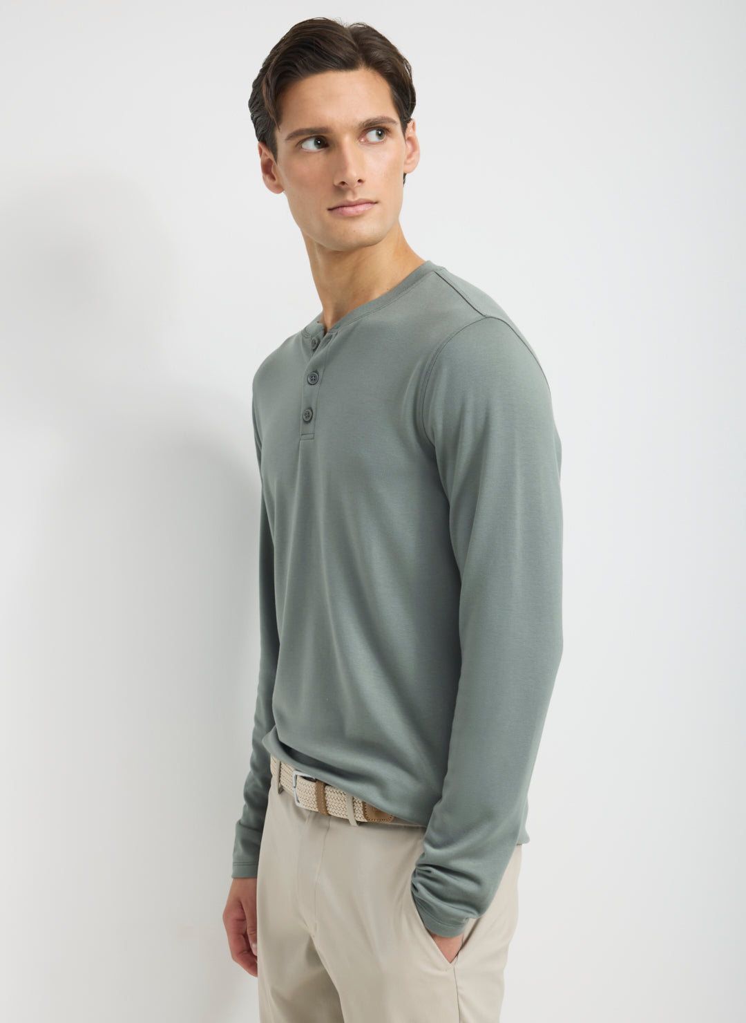 Brushed Long Sleeve Henley
