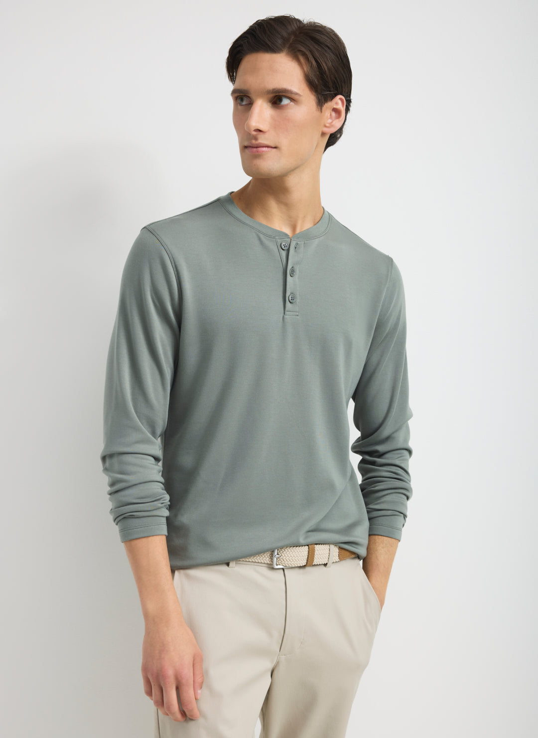 Brushed Long Sleeve Henley