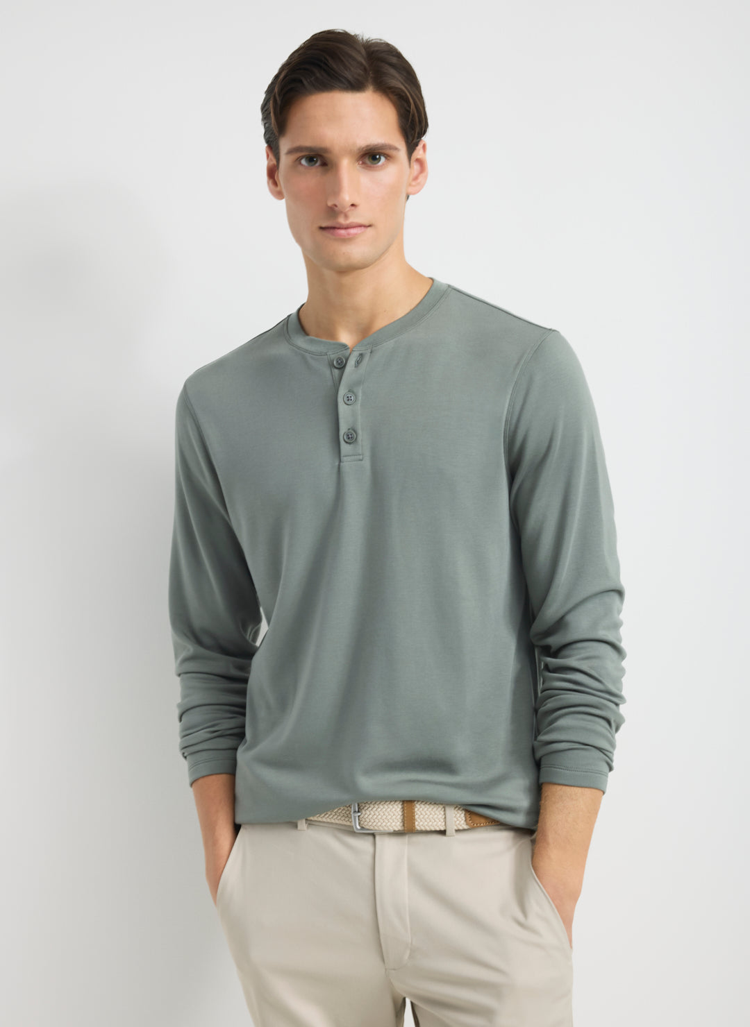 Brushed Long Sleeve Henley