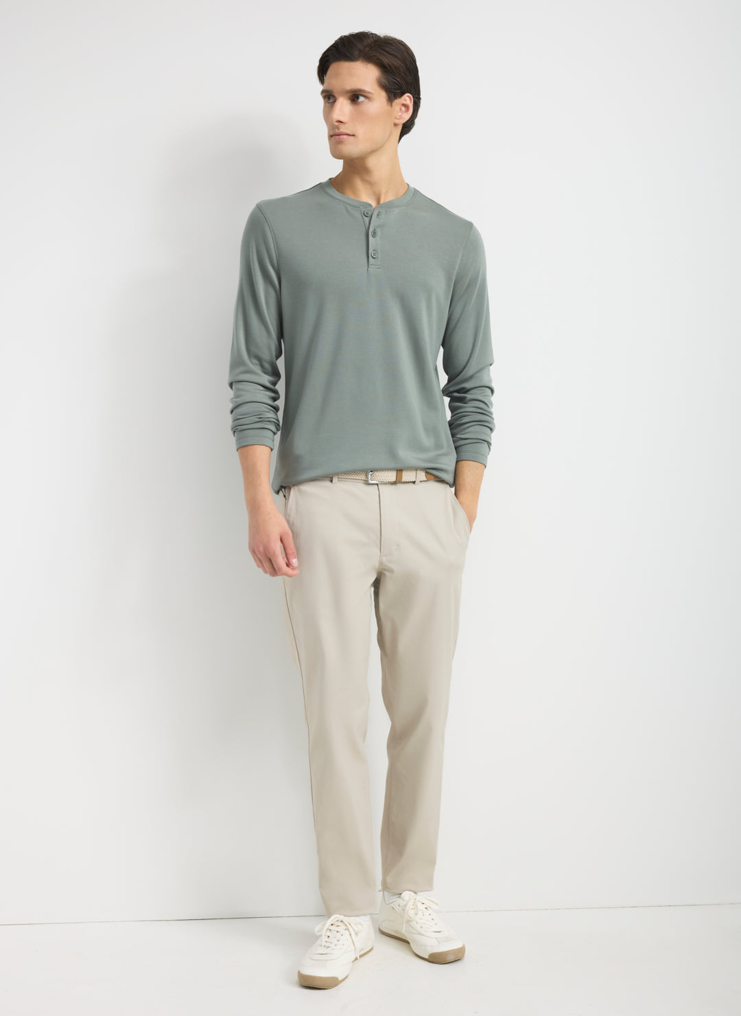 Brushed Long Sleeve Henley