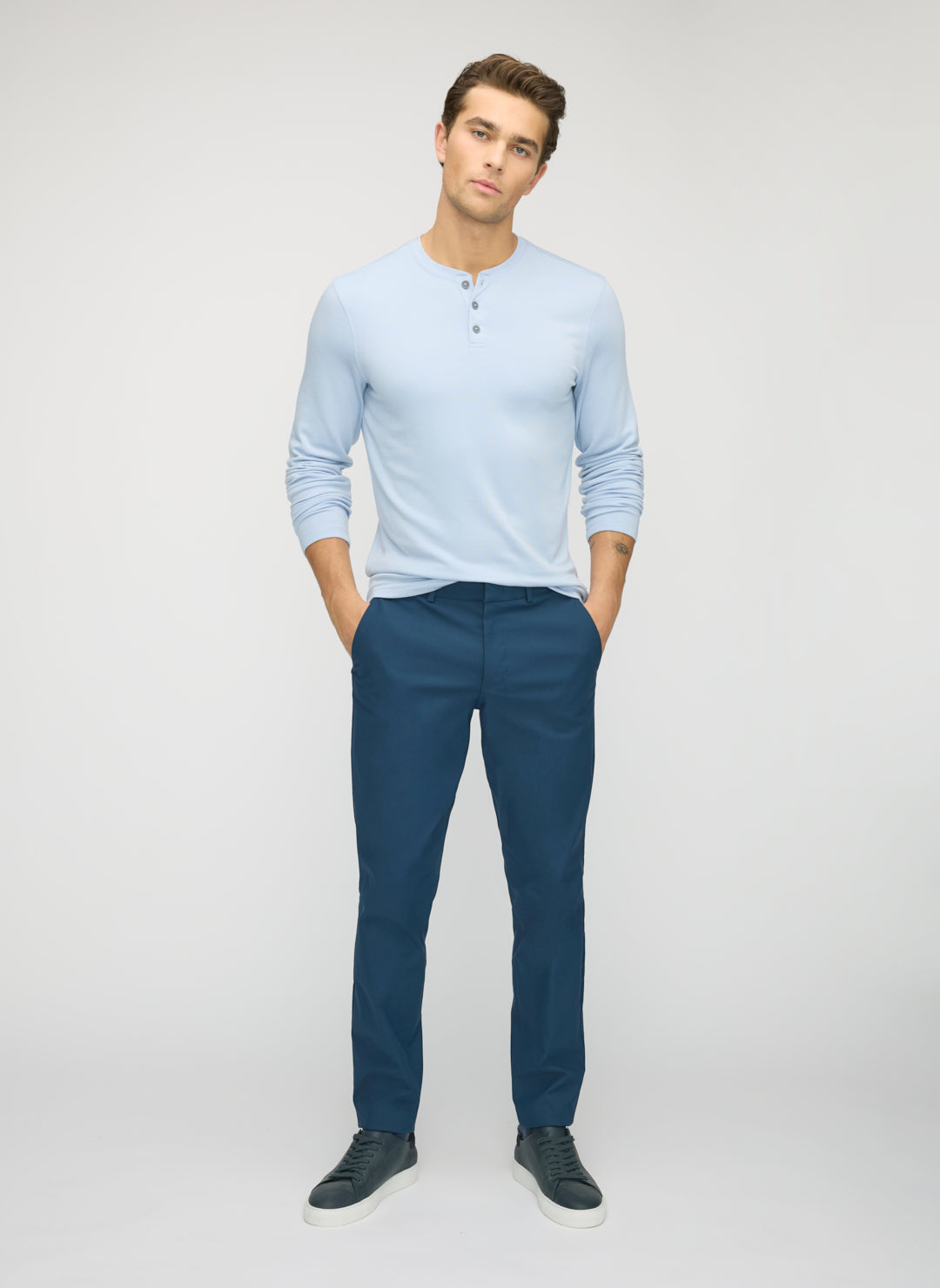 Brushed Long Sleeve Henley