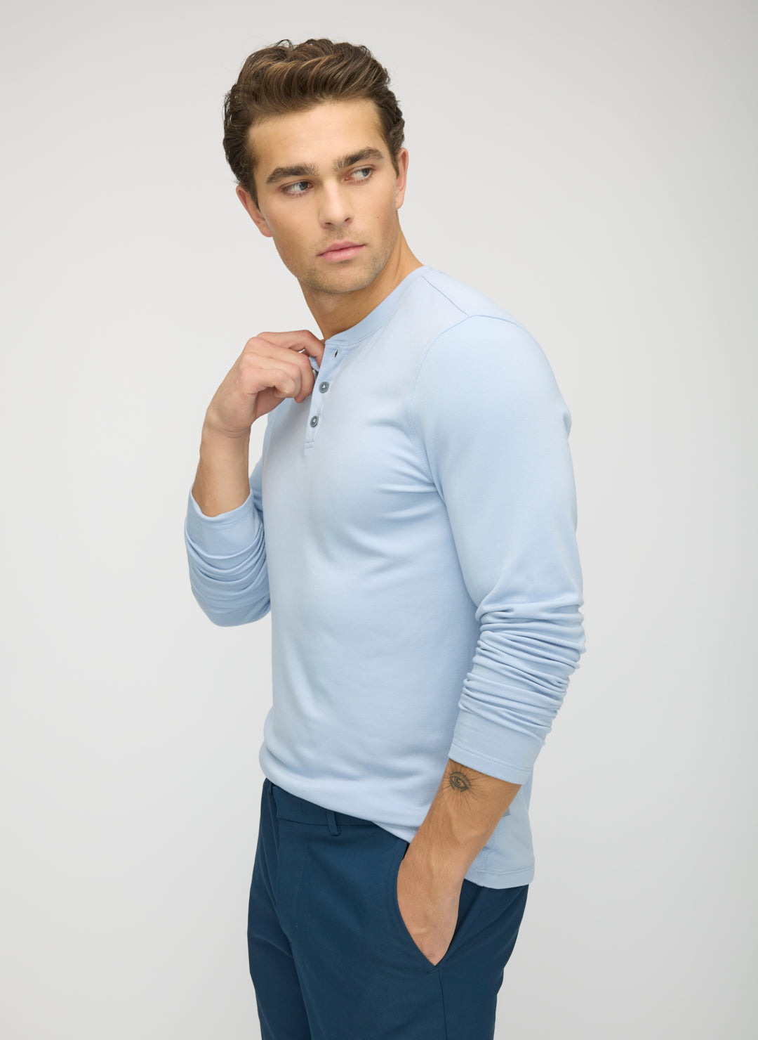Brushed Long Sleeve Henley