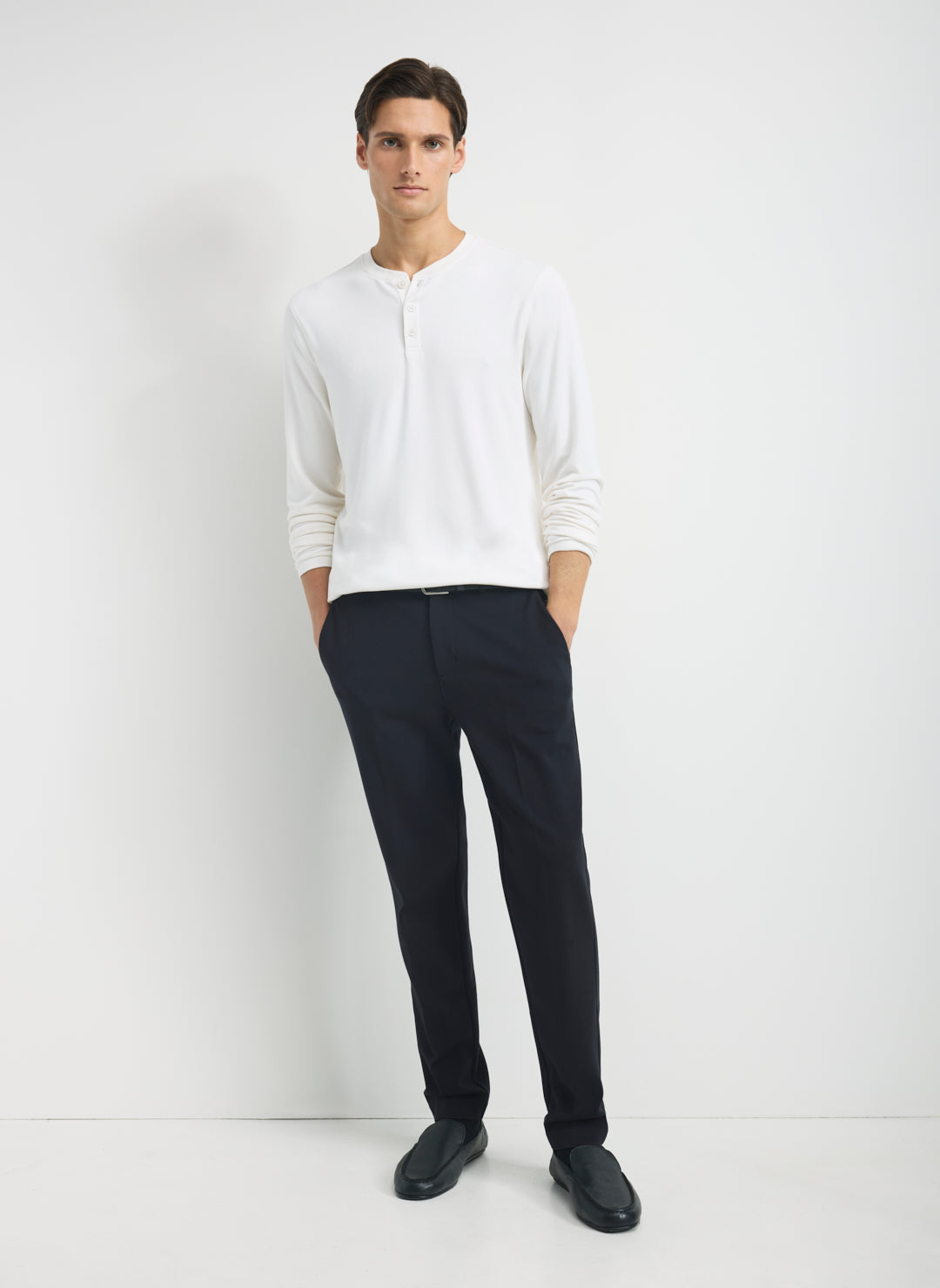 Brushed Long Sleeve Henley
