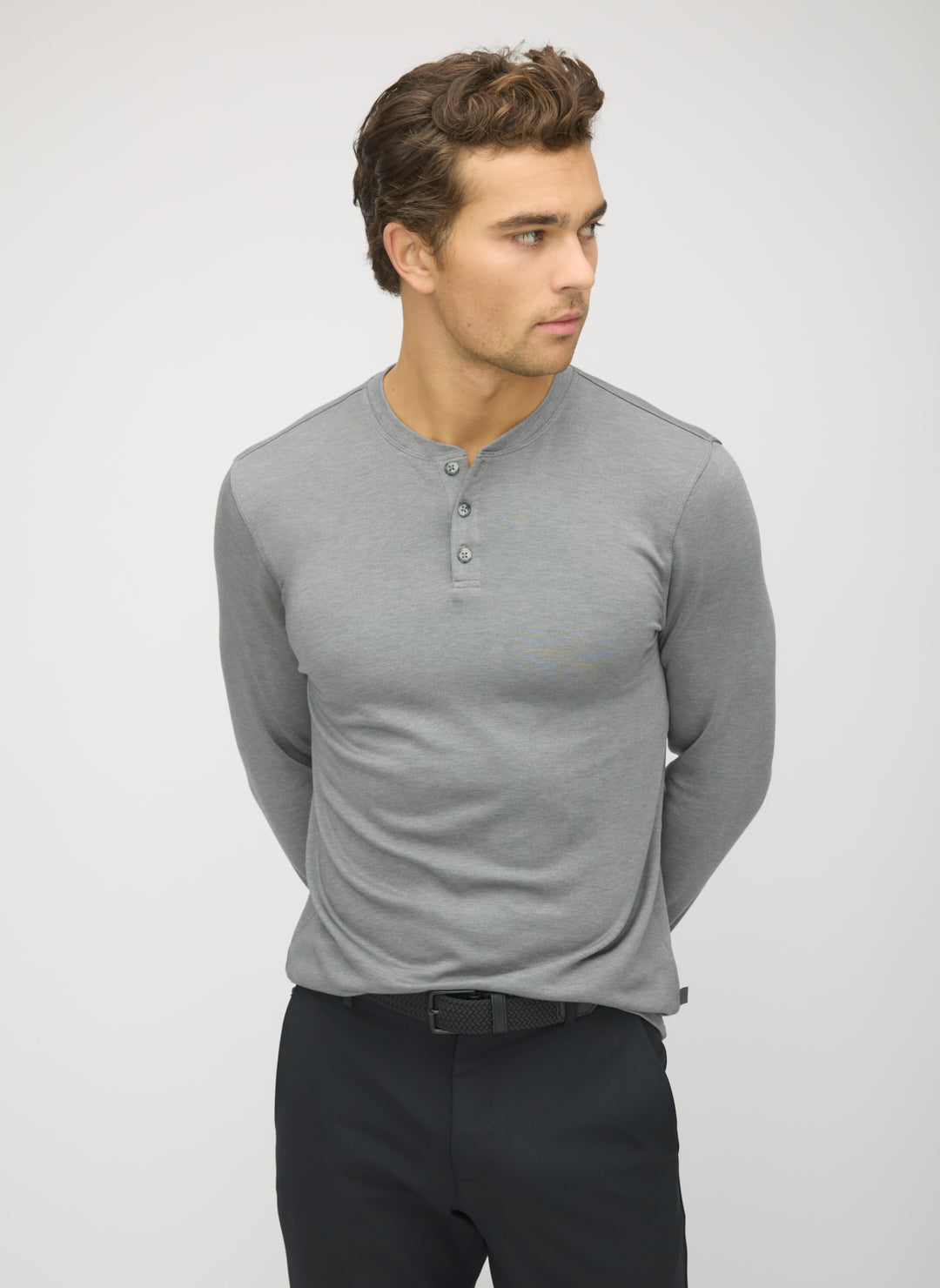 Brushed Long Sleeve Henley | Kit and Ace
