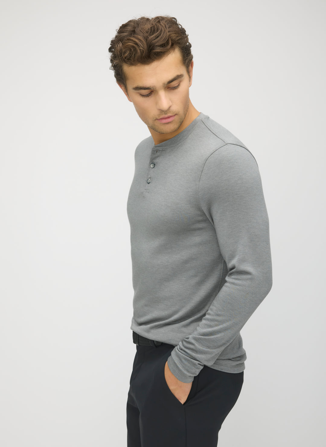 Brushed Long Sleeve Henley