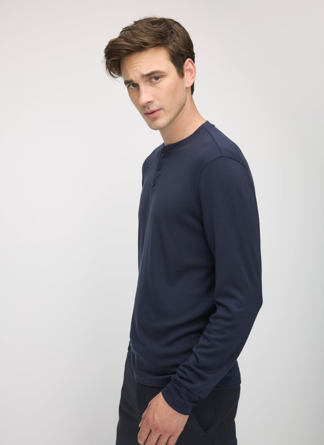 Brushed Long Sleeve Henley