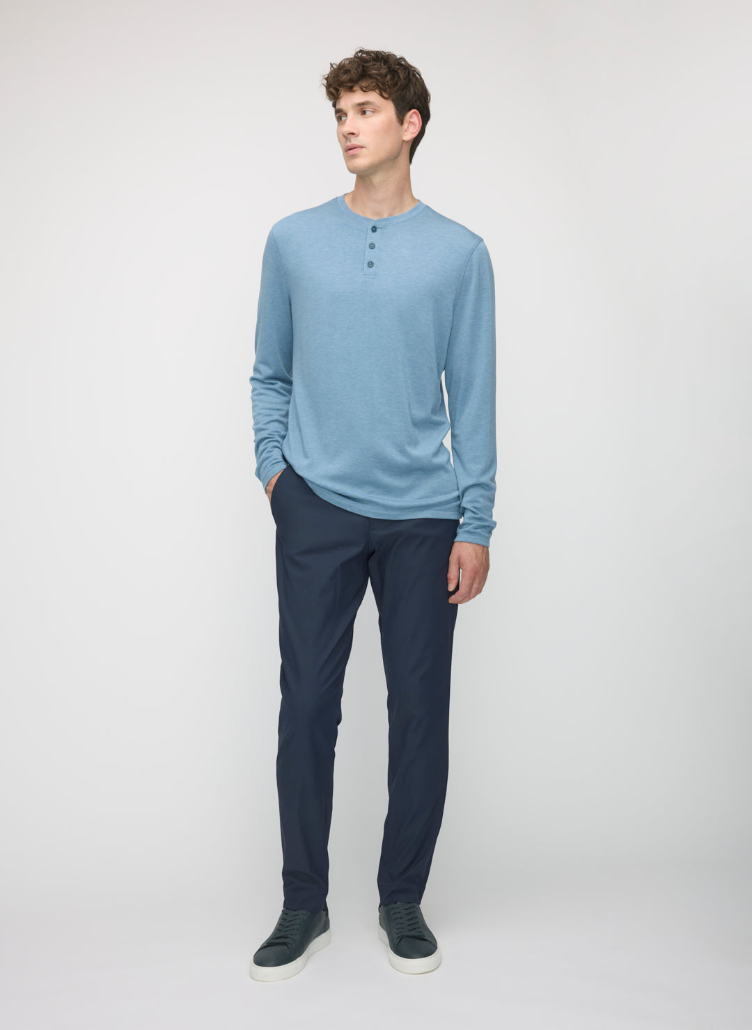 Brushed Long Sleeve Henley