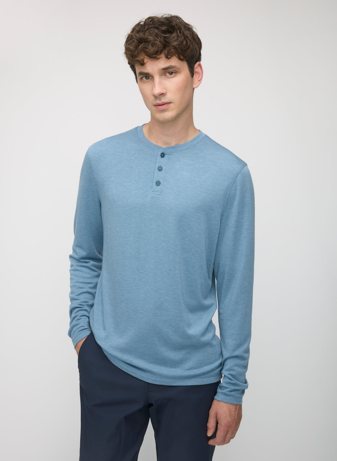 Brushed Long Sleeve Henley