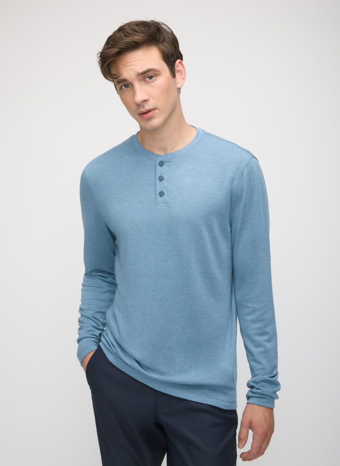 Brushed Long Sleeve Henley