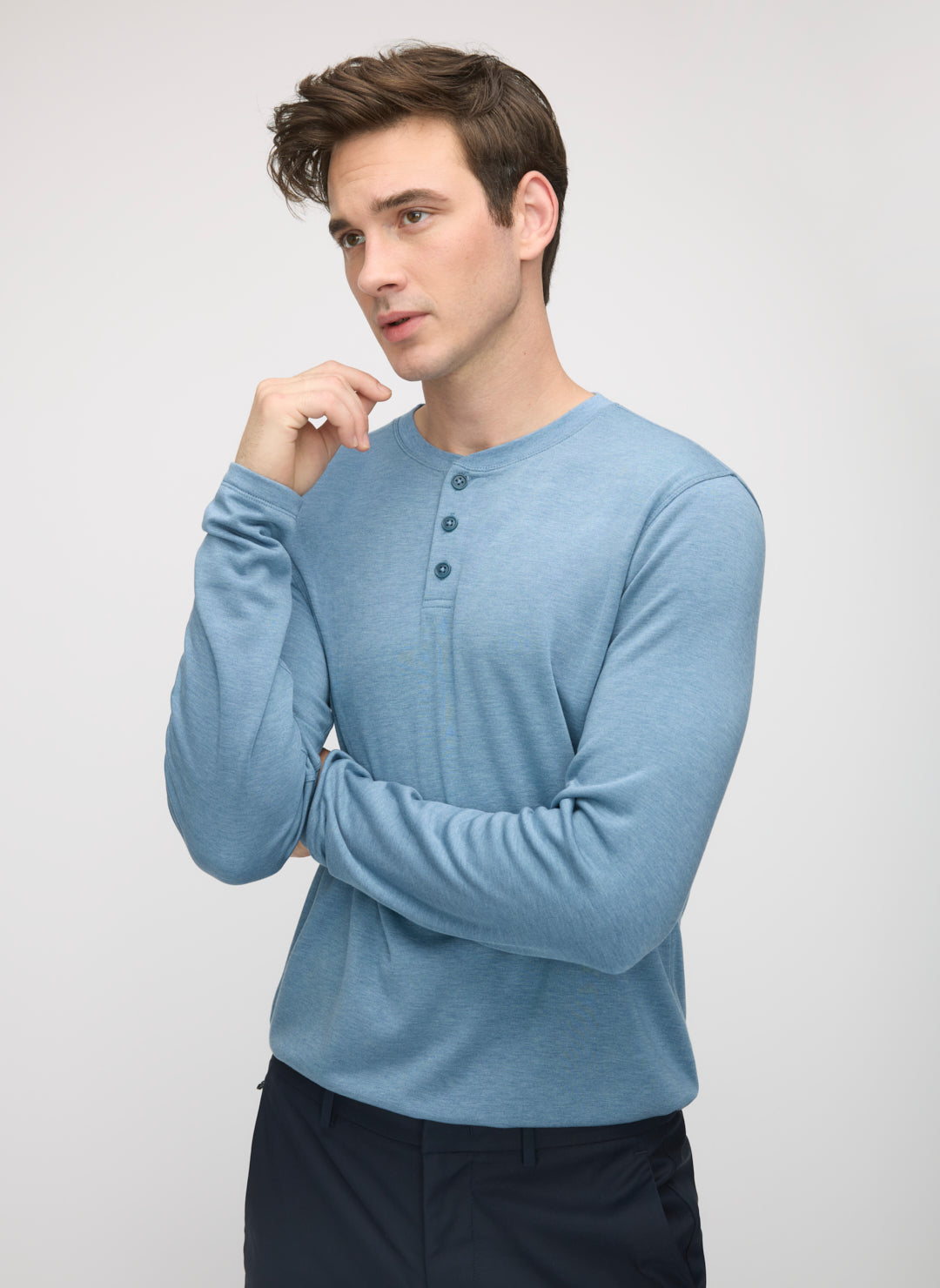 Brushed Long Sleeve Henley
