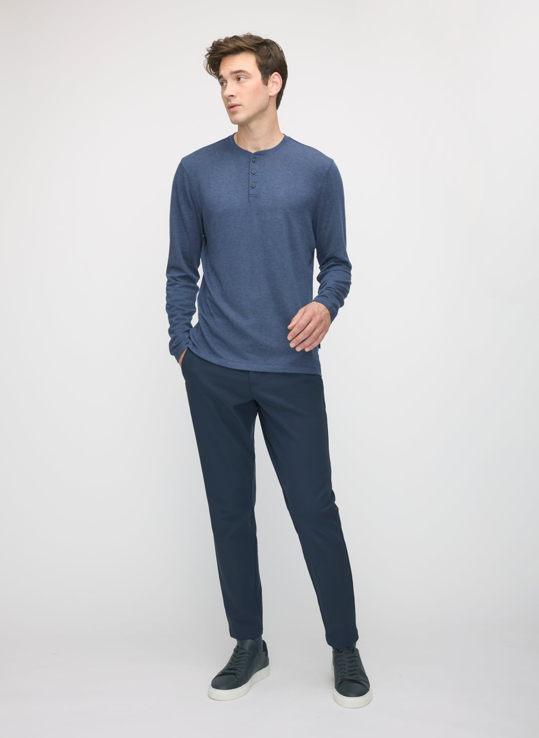 Brushed Long Sleeve Henley