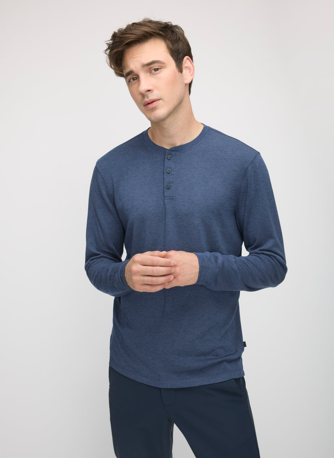 Brushed Long Sleeve Henley